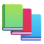icone emoji de três livros um em cima do outro
